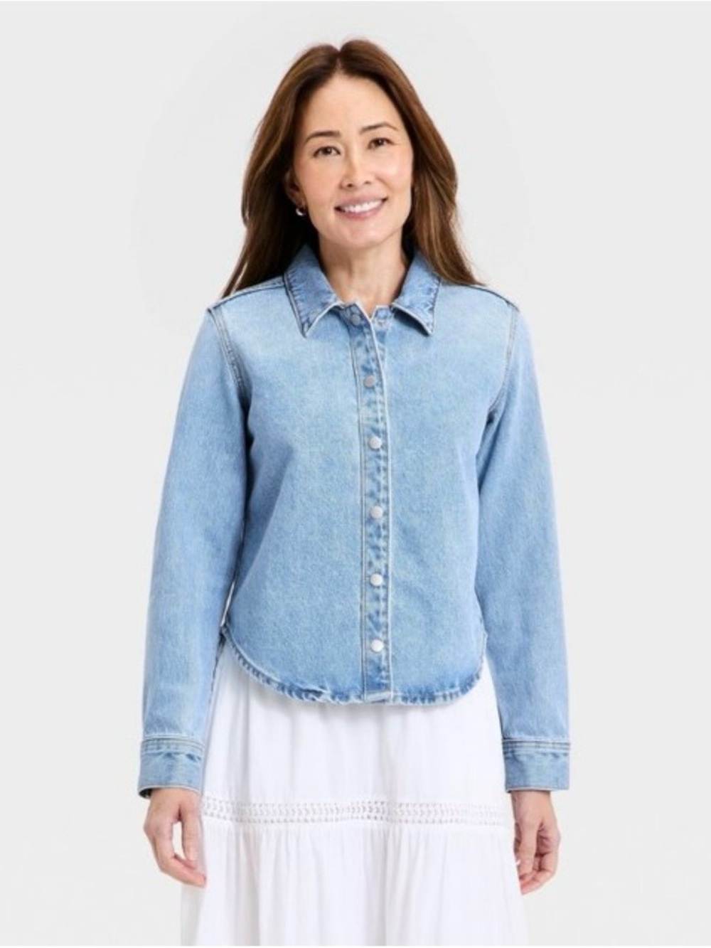Women's Long Sleeve Slim
Denim Shirt - Universal Thread
Light Wash